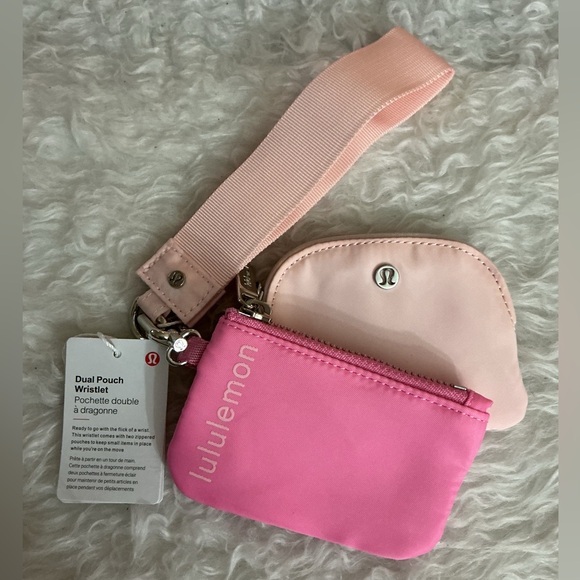 lululemon athletica Handbags - Lululemon Pink Dual Pouch Wristlet